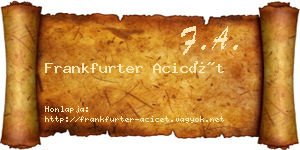 Frankfurter Acicét névjegykártya